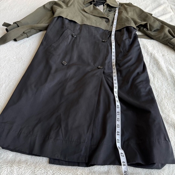 Isabel Benenato NWT Green Black Oversized Long Sleeve Trench IT 42 US M (8-10) - Picture 4 of 12